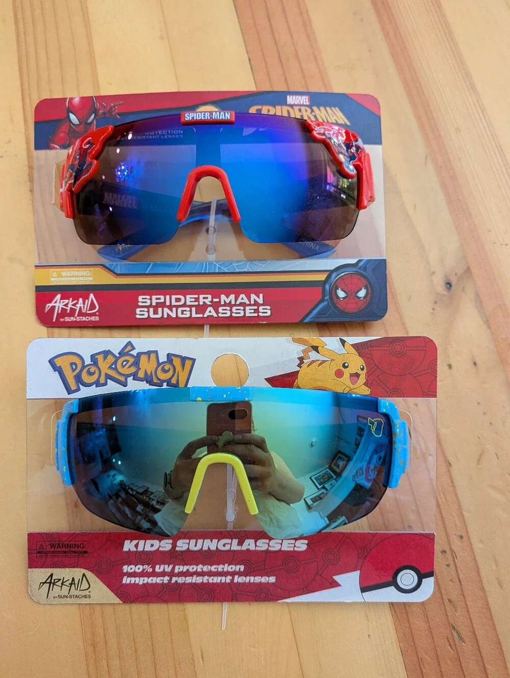 Arkaid Kids Sunglasses Lot - Spider-Man & Pokémon Shield Glasses